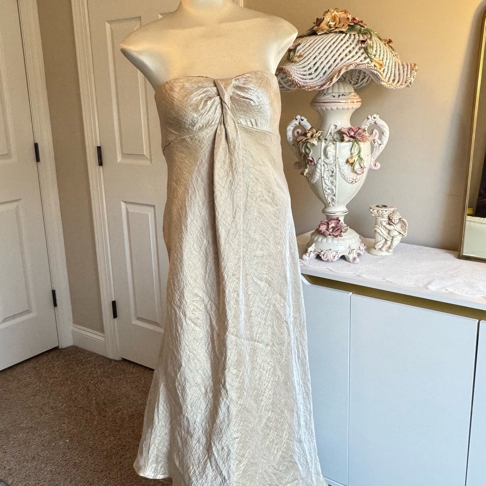 Elegant Champagne Strapless Gown